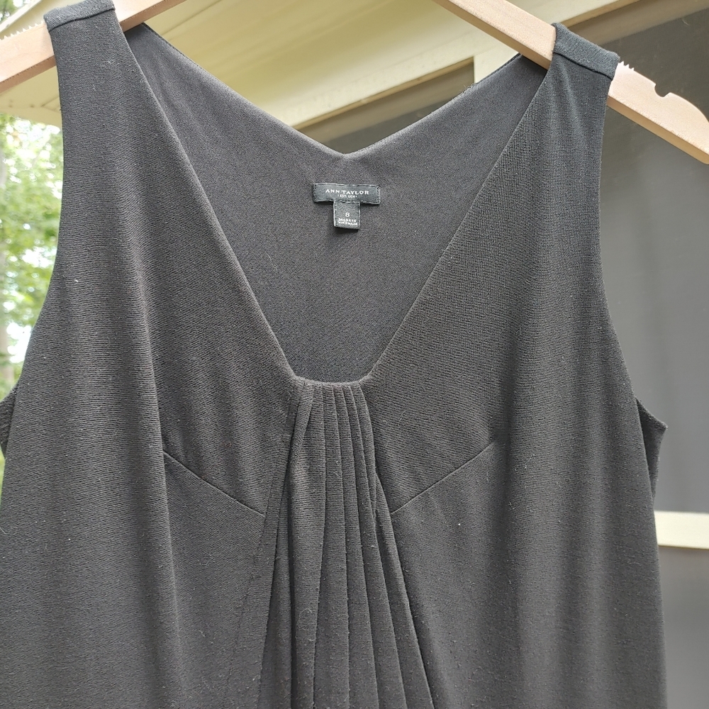 Ann Taylor Black V neck Dress Size 8